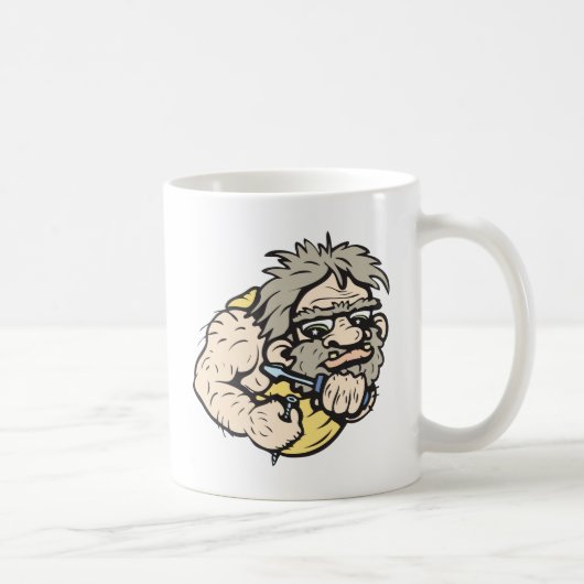 穴居人!  カスタマイズ可能! コーヒーマグカップ (右)