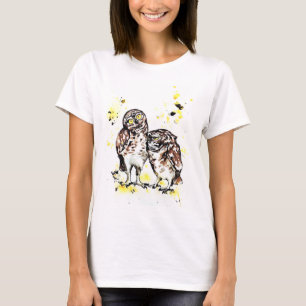 穴居性フクロウ類鳥のTシャツ Tシャツ