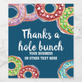 穴感謝していドーナツパーソナライズされた ワインラベル (シングルラベル)