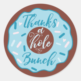 穴感謝してい付き青いドーナツ ラウンドシール