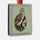 穴掘りフクロウシュコ メタルオーナメント (右)