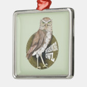 穴掘りフクロウシュコ メタルオーナメント (左)