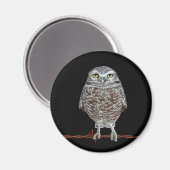 穴掘りフクロウ円磁石 マグネット (正面/裏面)