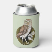 穴掘りフクロウ 缶クーラー (缶正面)