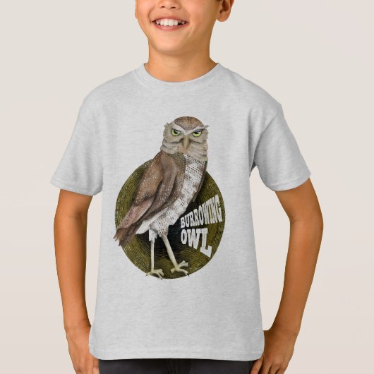 穴掘りフクロウ Tシャツ (正面)