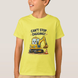 穴掘り止まらないショベルカー Tシャツ