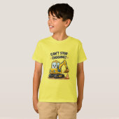 穴掘り止まらないショベルカー Tシャツ (正面フル)