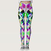 穴素朴と切り出しの水色 レギンス (正面)