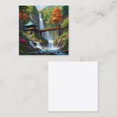 穴絵を描の真ん中にある滝 スクエア名刺 (正面/裏面)