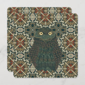 穴飾掘りフクロウ地球トーンフラットカード (正面/裏面)