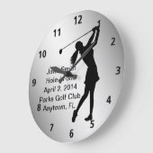 穴1カスタマイズ可能なゴルフスウィンガー ラージ壁時計 (傾斜)