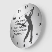 穴1カスタマイズ可能なゴルフスウィンガー ラージ壁時計 (傾斜)