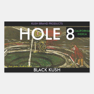 穴8ブラッククシュ 長方形シール