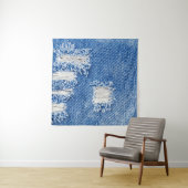 穴、デニムジーンズ、リップしたテクスチャ タペストリー (インサイチュ)