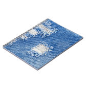 穴、デニムジーンズ、リップしたテクスチャ ノートブック (左側)