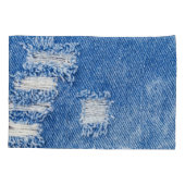 穴、デニムジーンズ、リップしたテクスチャ 枕カバー (裏面)