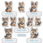 究極のかわいいブラック柴犬パピーコレクション シール (正面)