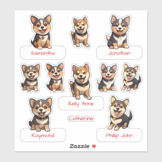 究極のかわいいブラック柴犬パピーコレクション シール (シート)