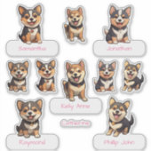 究極のかわいいブラック柴犬パピーコレクション シール (正面)