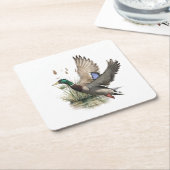 究極のアヒル狩り スクエアペーパーコースター (アングル)