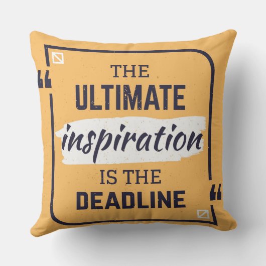 究極のインスピレーションは締め切り枕 クッション (裏面)