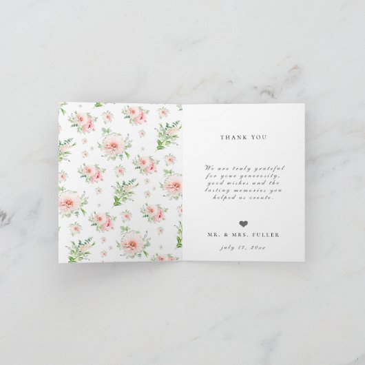 究極のウェディングフォト感謝カード ベストデイエバー フローラル サンキューカード (内部)