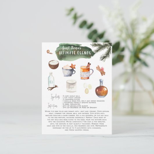 究極のエッグノッグのレシピ｜ホリデーシーズンにぴったり ポストカード (スタンド正面)
