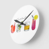 **究極のカクテルバー*時計 ラウンド壁時計 (傾斜)