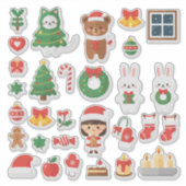 究極のカワイイクリスマス楽しみ!メガステッカー シール (正面)