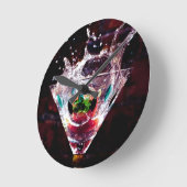 **究極のキックアップカクテルバー*時計 ラウンド壁時計 (傾斜)