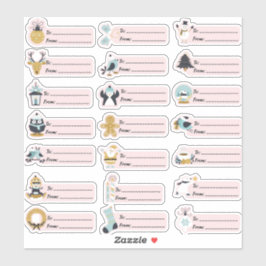 究極のクリスマスギフトタグバラエティーパック21PCセット シール