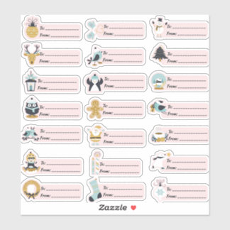 究極のクリスマスギフトタグバラエティーパック21PCセット シール