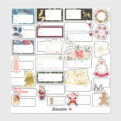究極のクリスマスギフトタグバラエティーパック26pcセット シール (シート)