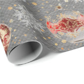 究極のクリスマスツリー球根スチールグレー ラッピングペーパー (ロールコーナー)