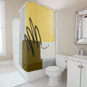 究極のグレーと照明イエロー色No2 シャワーカーテン (インサイチュ)