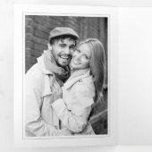 究極のグレーヴィンテージタイポグラフィ結婚ズ 三つ折り招待状 (内部最初)