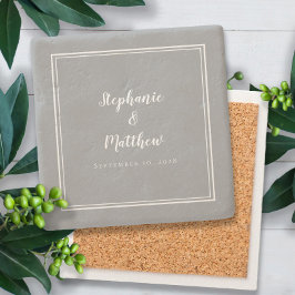 究極のグ結婚レーズ新郎新婦エレガントシンプル ストーンコースター