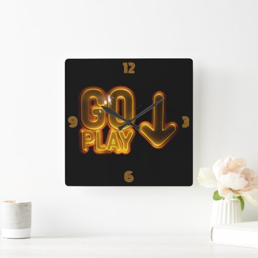 究極のゲーマー時計!ゲーマ遊ーに移動 スクエア壁時計 (ホーム)