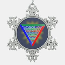 究極のゲーマー3ゲーミングシステムカラーRGB スノーフレークピューターオーナメント