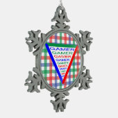 究極のゲーマー3ゲーミングシステムカラーRGB スノーフレークピューターオーナメント (左)