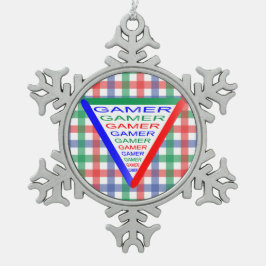 究極のゲーマー3ゲーミングシステムカラーRGB スノーフレークピューターオーナメント