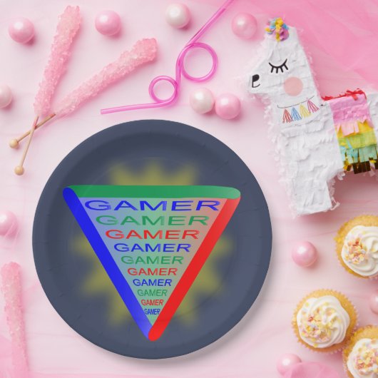 究極のゲーマー3ゲーミングシステムカラーRGB ペーパープレート (パーティー)