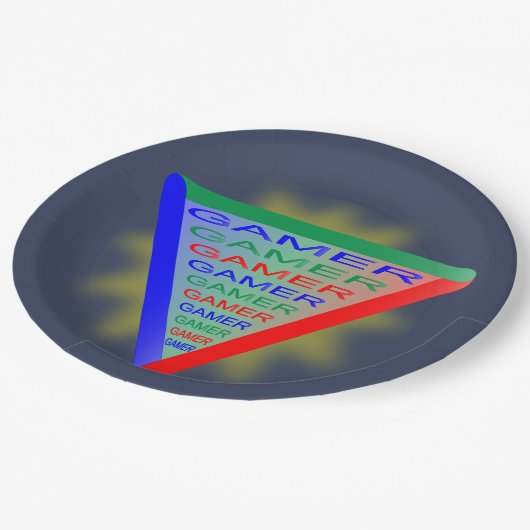究極のゲーマー3ゲーミングシステムカラーRGB ペーパープレート (アングル)