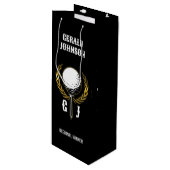 究極のゴルフ モノグラム デザイン 小さなギフトバッグ ワインギフトバッグ (正面アングル)