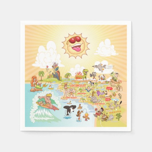 究極のサニーカリフォルニアペーパーナプキン スタンダードカクテルナプキン (正面)