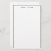 究極のシンプルさ 黒白 カスタマイズ可能 便箋 (正面/裏面)