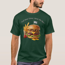 究極のダブルチーズバーガー&フライドポテト グラフィックTシャツ Tシャツ