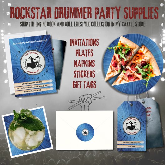 究極のドラマーバースデーパーティ招待状 招待状