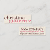 究極のネットワーク交換ピンクベージュ色タイポグラフィ スキニー名刺 (正面/裏面)