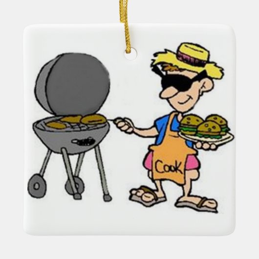 究極のバーベキュー王のクリスマス装飾 セラミックオーナメント (正面)